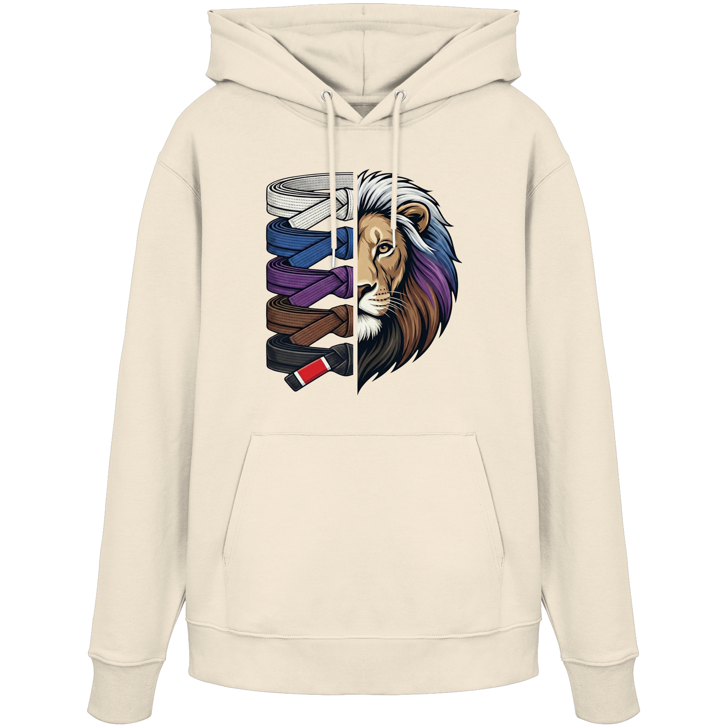 BJJ Lion Belt Stack - Organic Hoodie