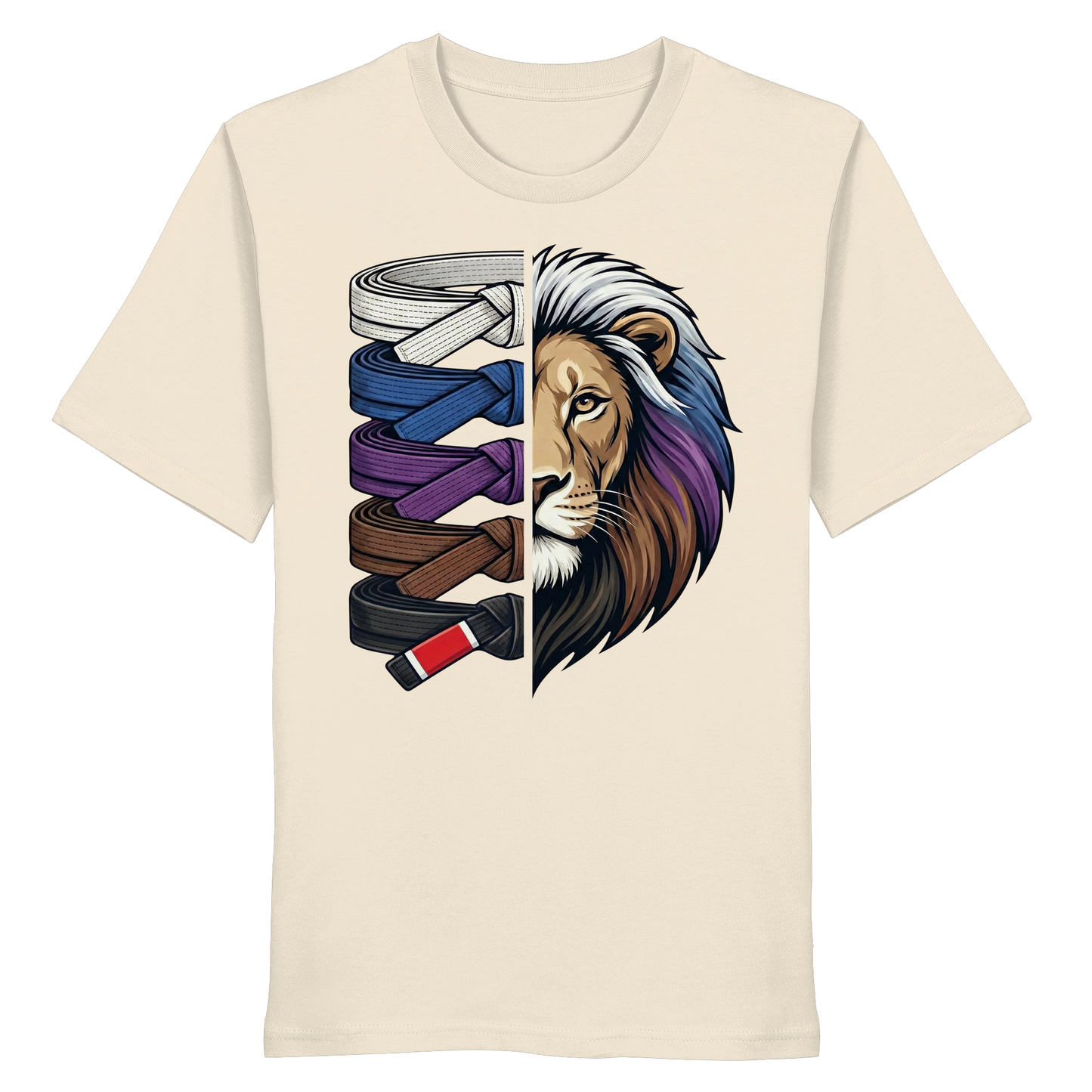 BJJ Lion Belt Stack - Organic Shirt