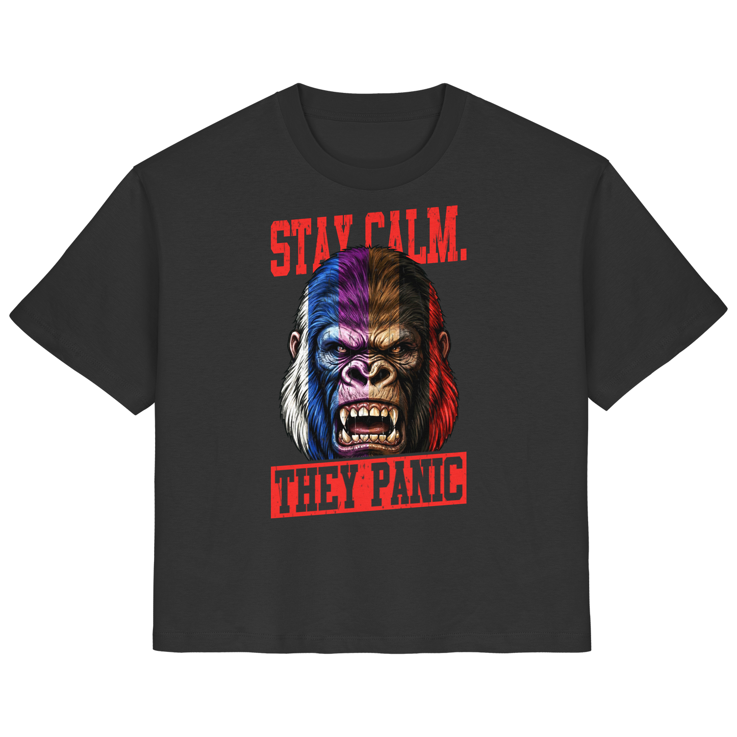 STAY CALM - THEY PANIC - GORILLA - Ladies Organic Shirt