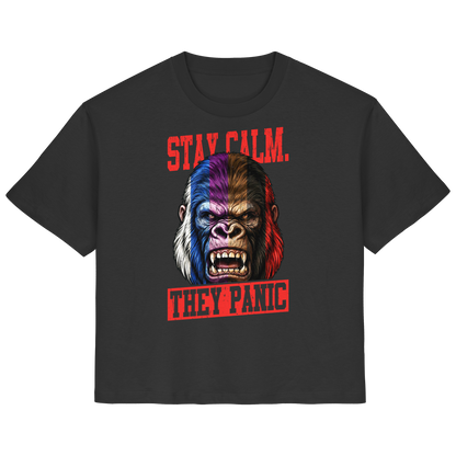 STAY CALM - THEY PANIC - GORILLA - Ladies Organic Shirt