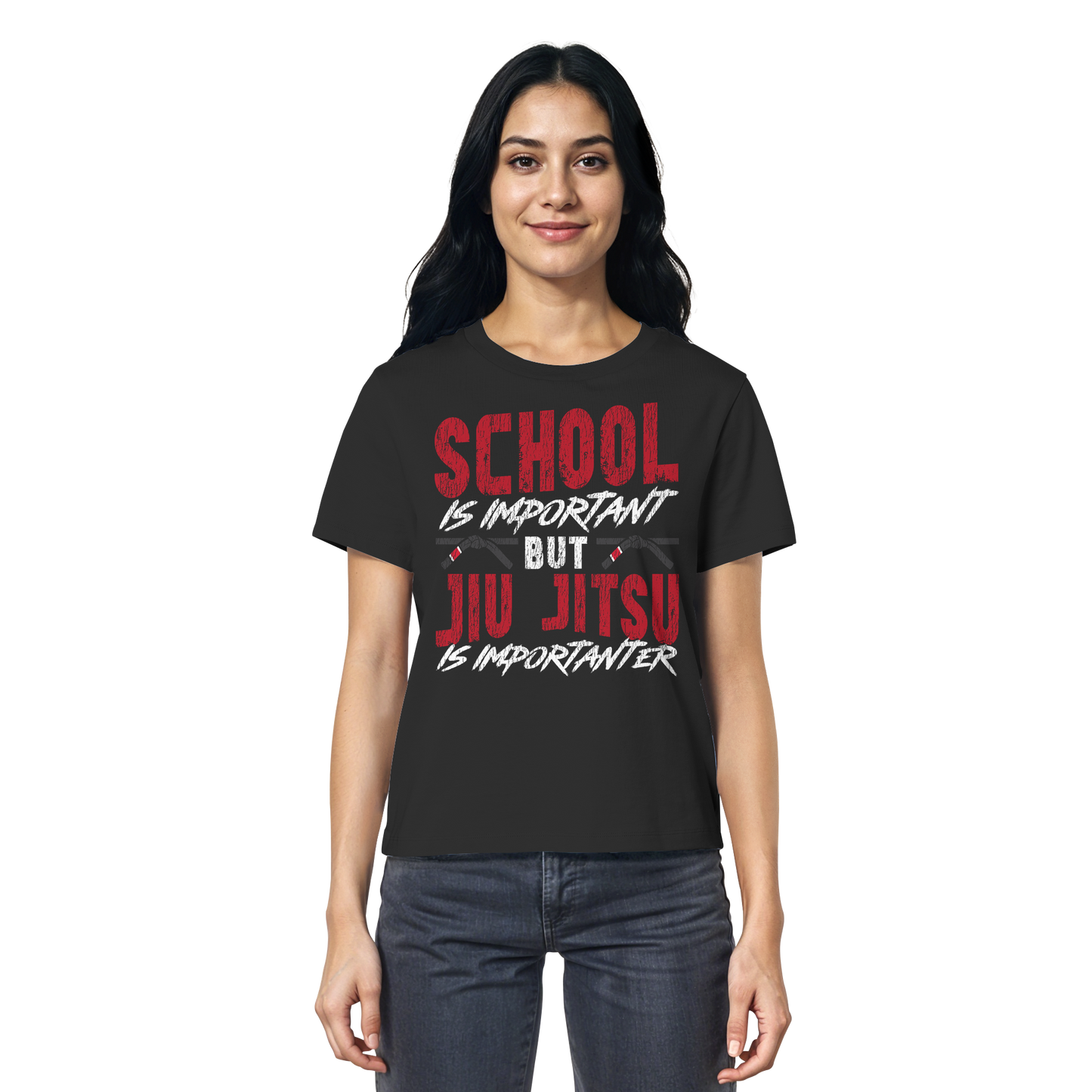 School is Important – But Jiu Jitsu is Importanter - Ladies Organic Shirt