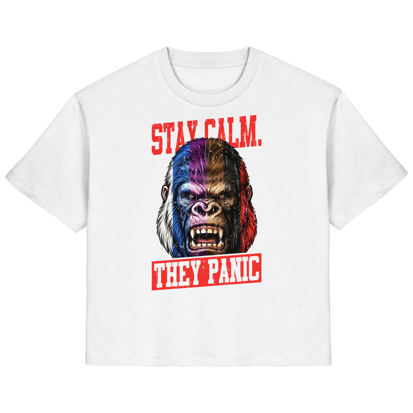 STAY CALM - THEY PANIC - GORILLA - Ladies Organic Shirt