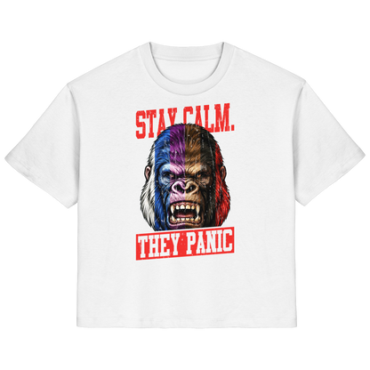 STAY CALM - THEY PANIC - GORILLA - Ladies Organic Shirt
