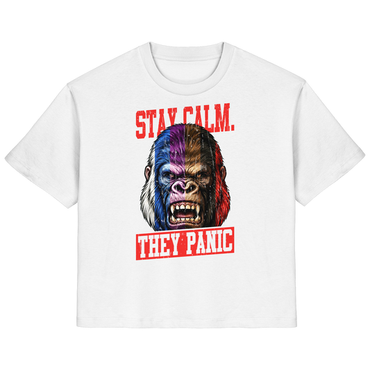 STAY CALM - THEY PANIC - GORILLA - Ladies Organic Shirt