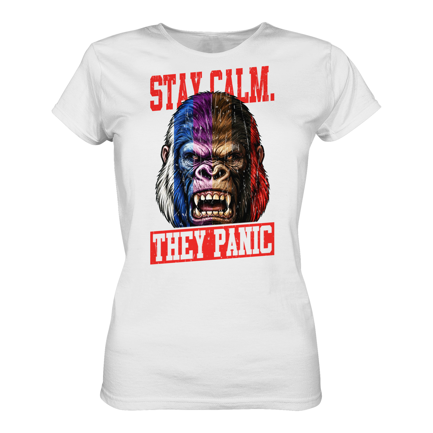 STAY CALM - THEY PANIC - GORILLA - Ladies Organic Shirt