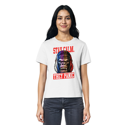 STAY CALM - THEY PANIC - GORILLA - Ladies Organic Shirt