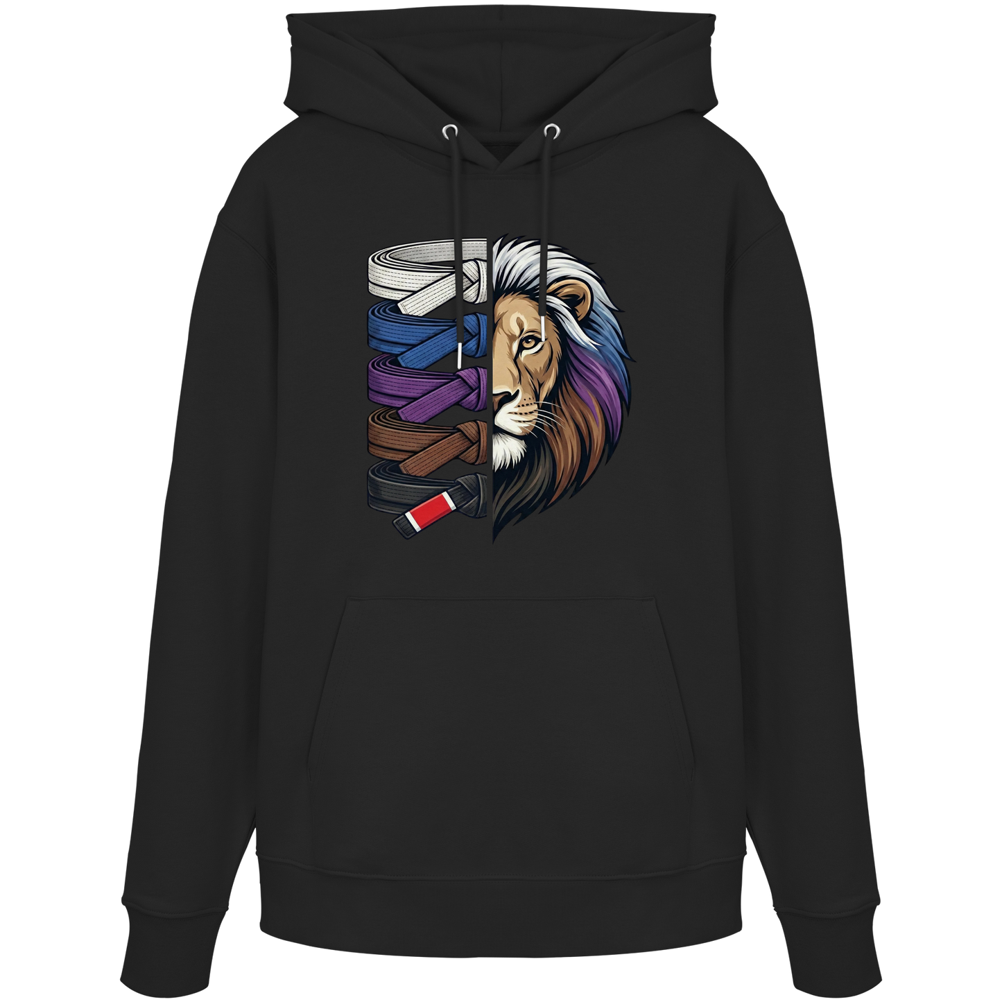 BJJ Lion Belt Stack - Organic Hoodie