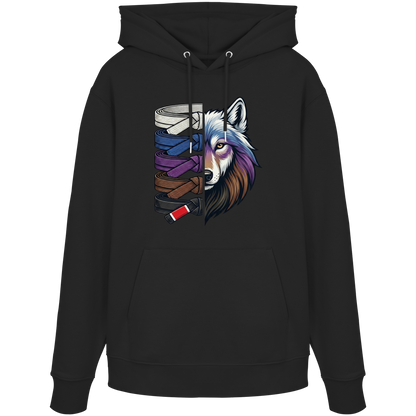 BJJ Wolf Belt Stack  - Organic Hoodie