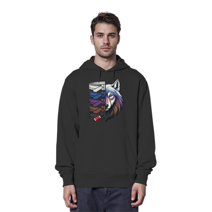 BJJ Wolf Belt Stack  - Organic Hoodie
