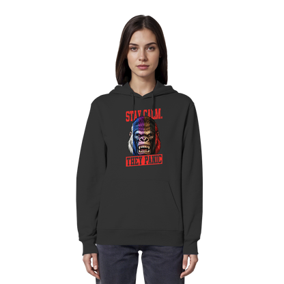 STAY CALM - THEY PANIC - GORILLA - Organic Hoodie
