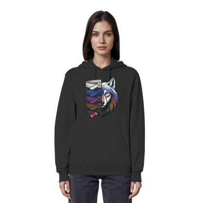 BJJ Wolf Belt Stack  - Organic Hoodie