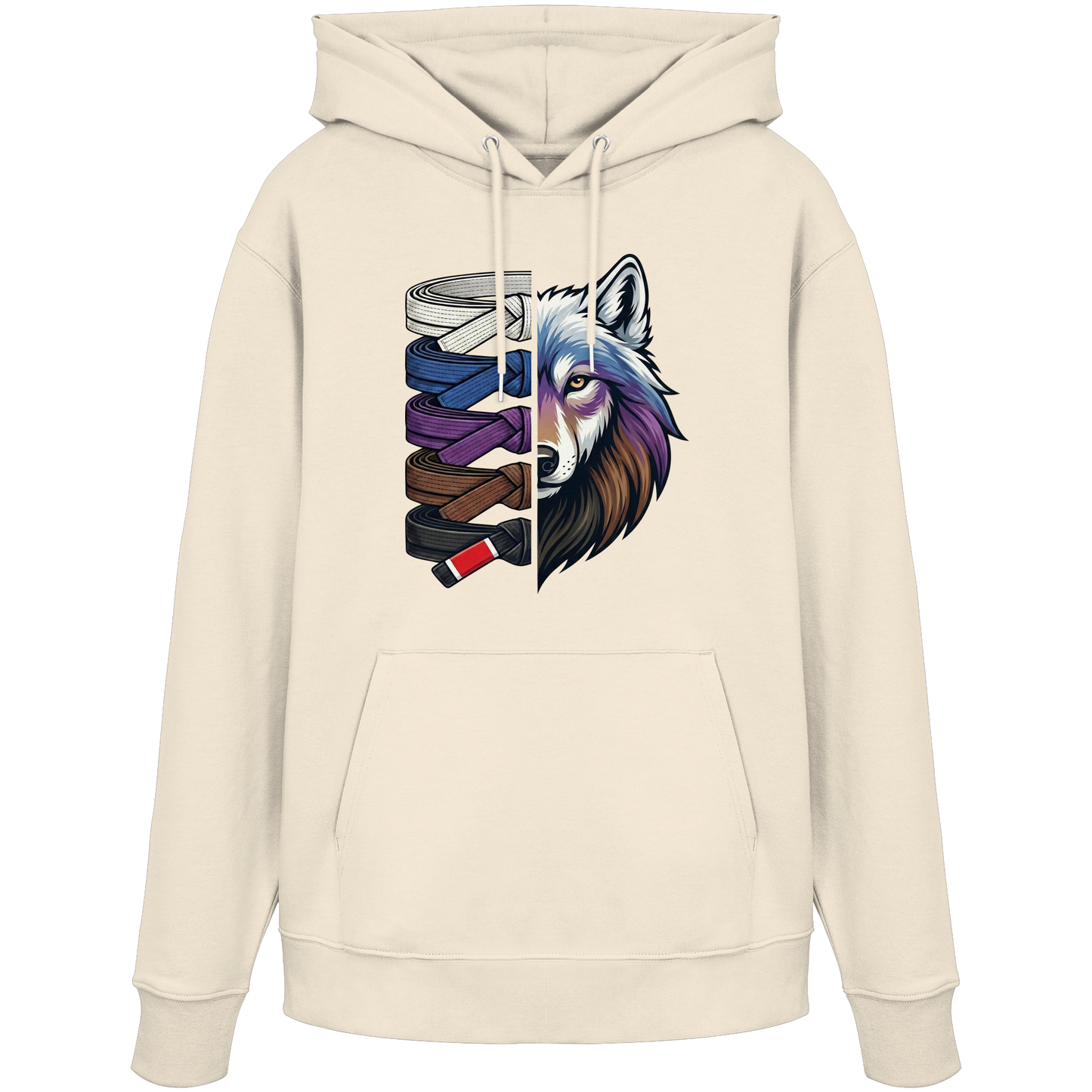 BJJ Wolf Belt Stack  - Organic Hoodie