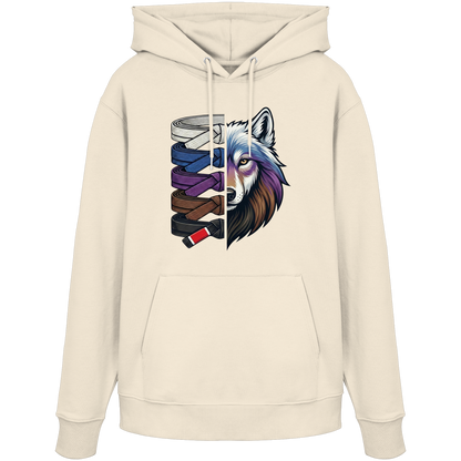 BJJ Wolf Belt Stack  - Organic Hoodie