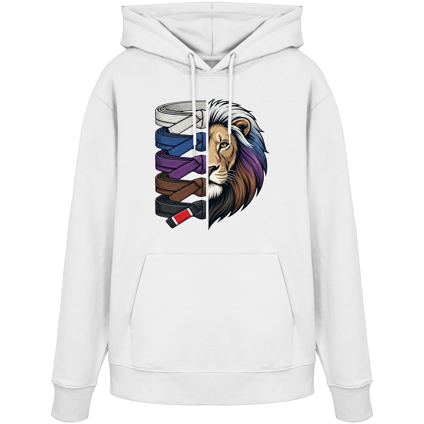BJJ Lion Belt Stack - Organic Hoodie
