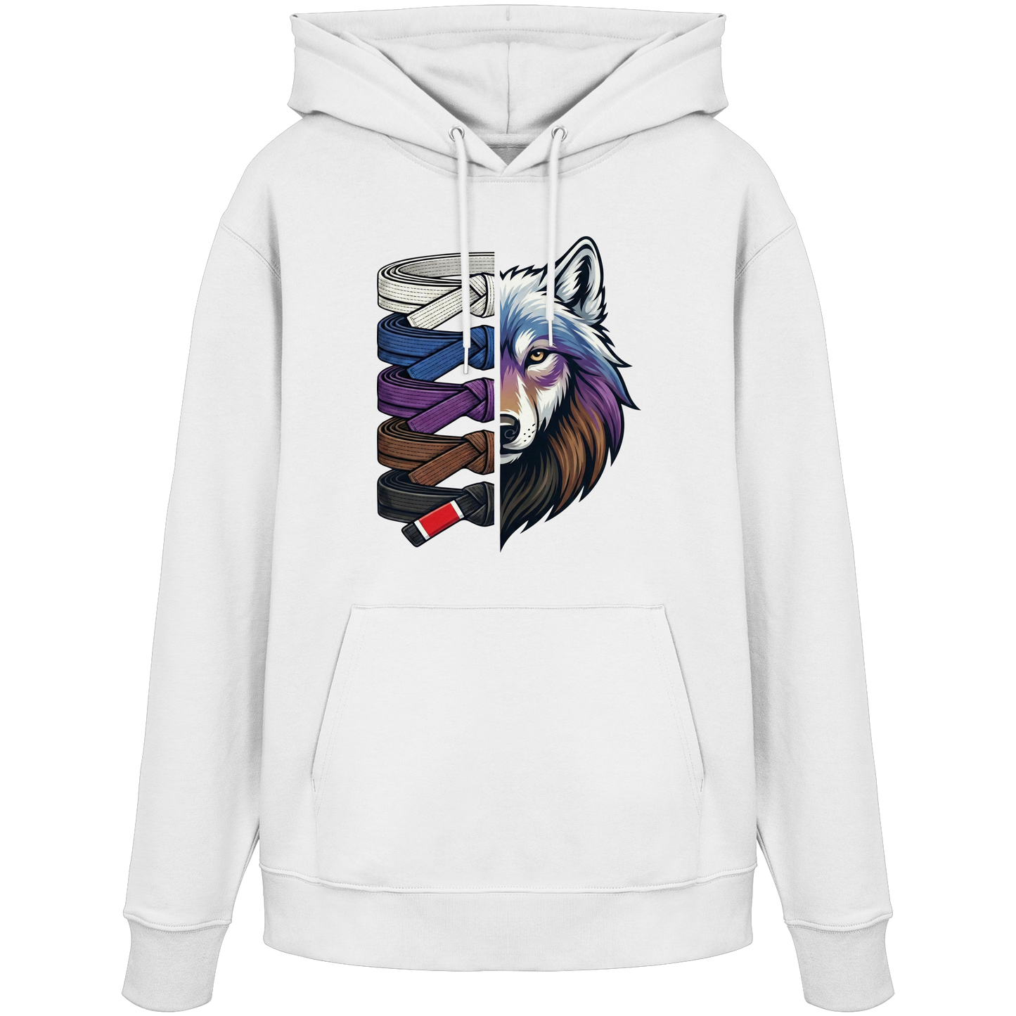 BJJ Wolf Belt Stack  - Organic Hoodie
