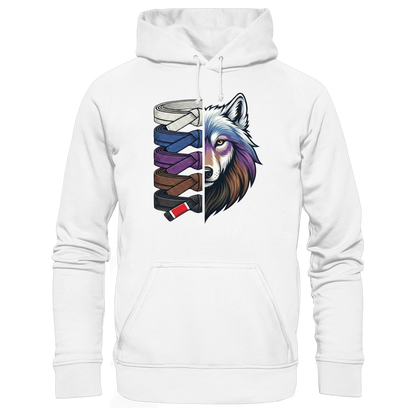 BJJ Wolf Belt Stack  - Organic Hoodie