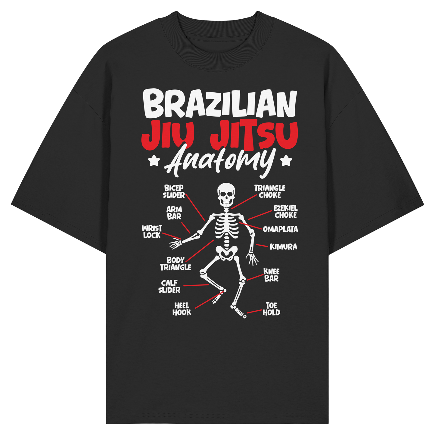 Brazilian Jiu-Jitsu Anatomy - Organic Oversize Shirt