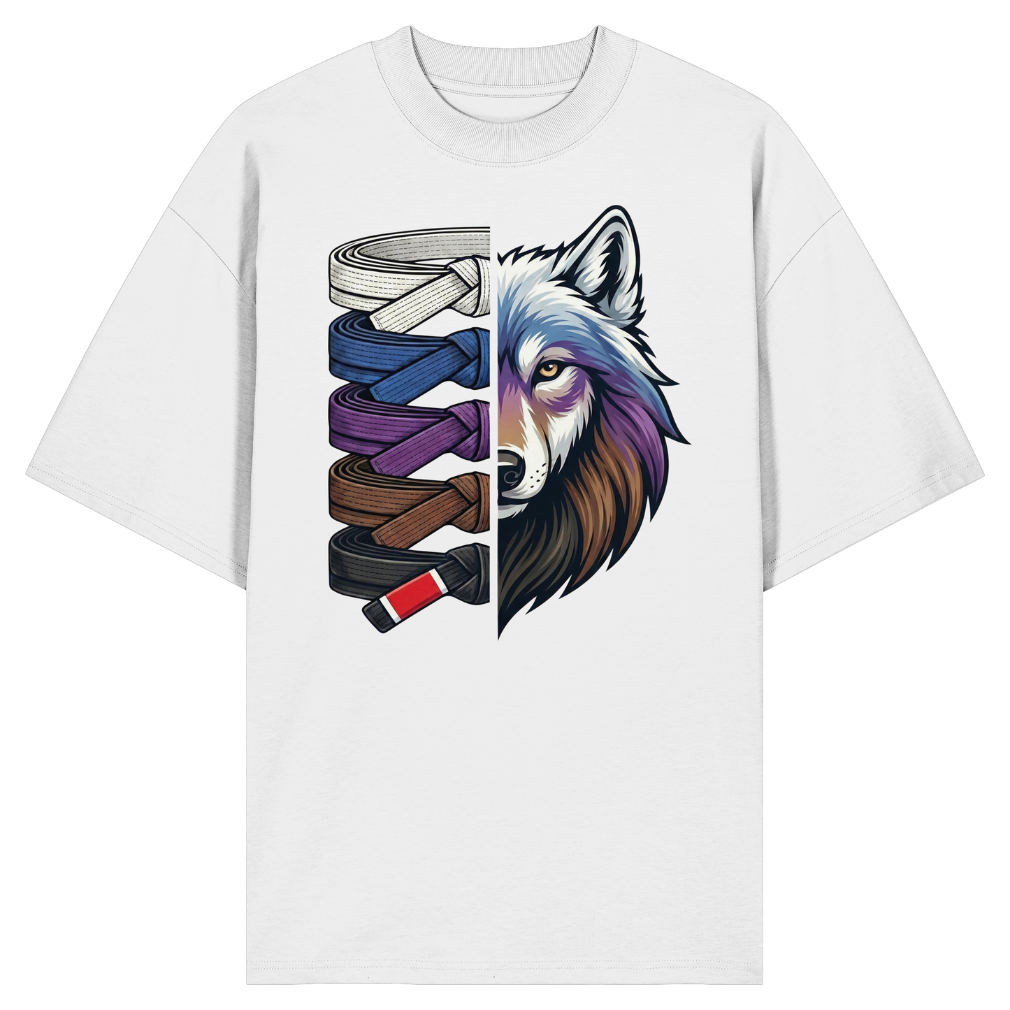 BJJ Wolf Belt Stack  - Organic Oversize Shirt