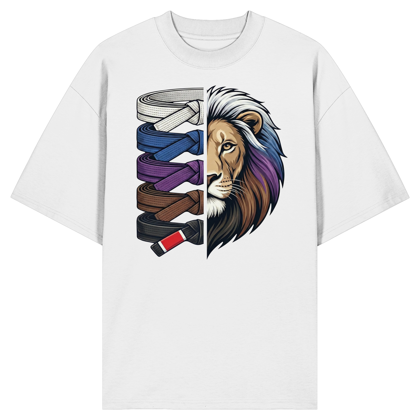 BJJ Lion Belt Stack - Organic Oversize Shirt
