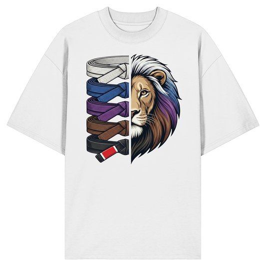 BJJ Lion Belt Stack - Organic Oversize Shirt