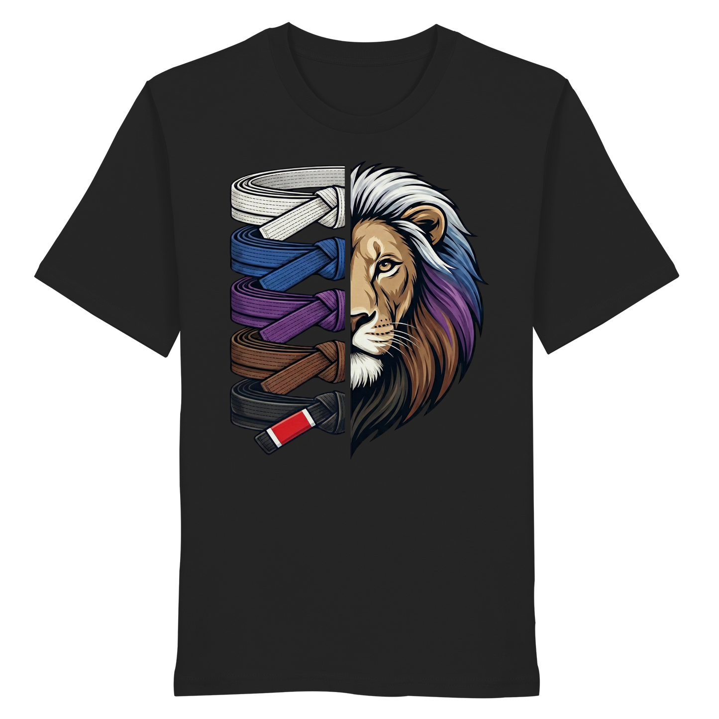 BJJ Lion Belt Stack - Organic Shirt