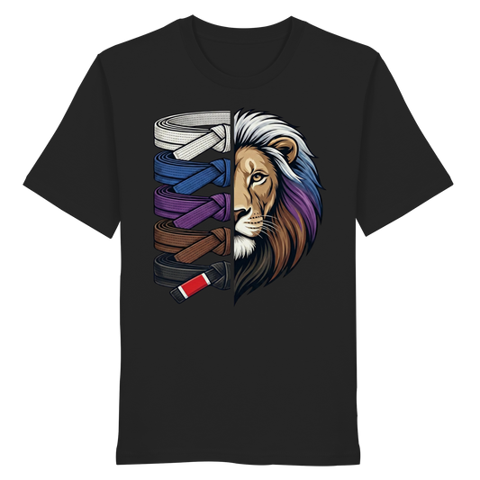 BJJ Lion Belt Stack - Organic Shirt
