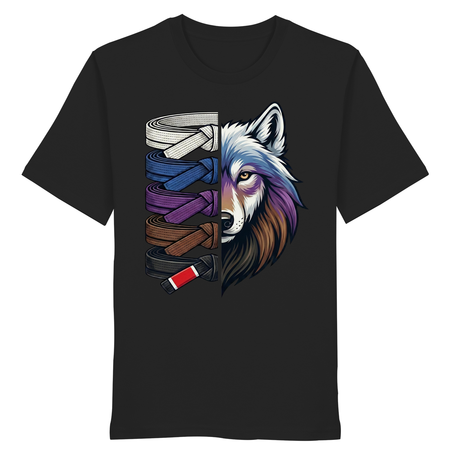 BJJ Wolf Belt Stack  - Organic Shirt