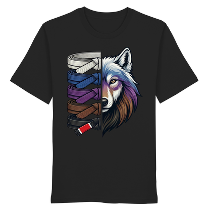 BJJ Wolf Belt Stack  - Organic Shirt