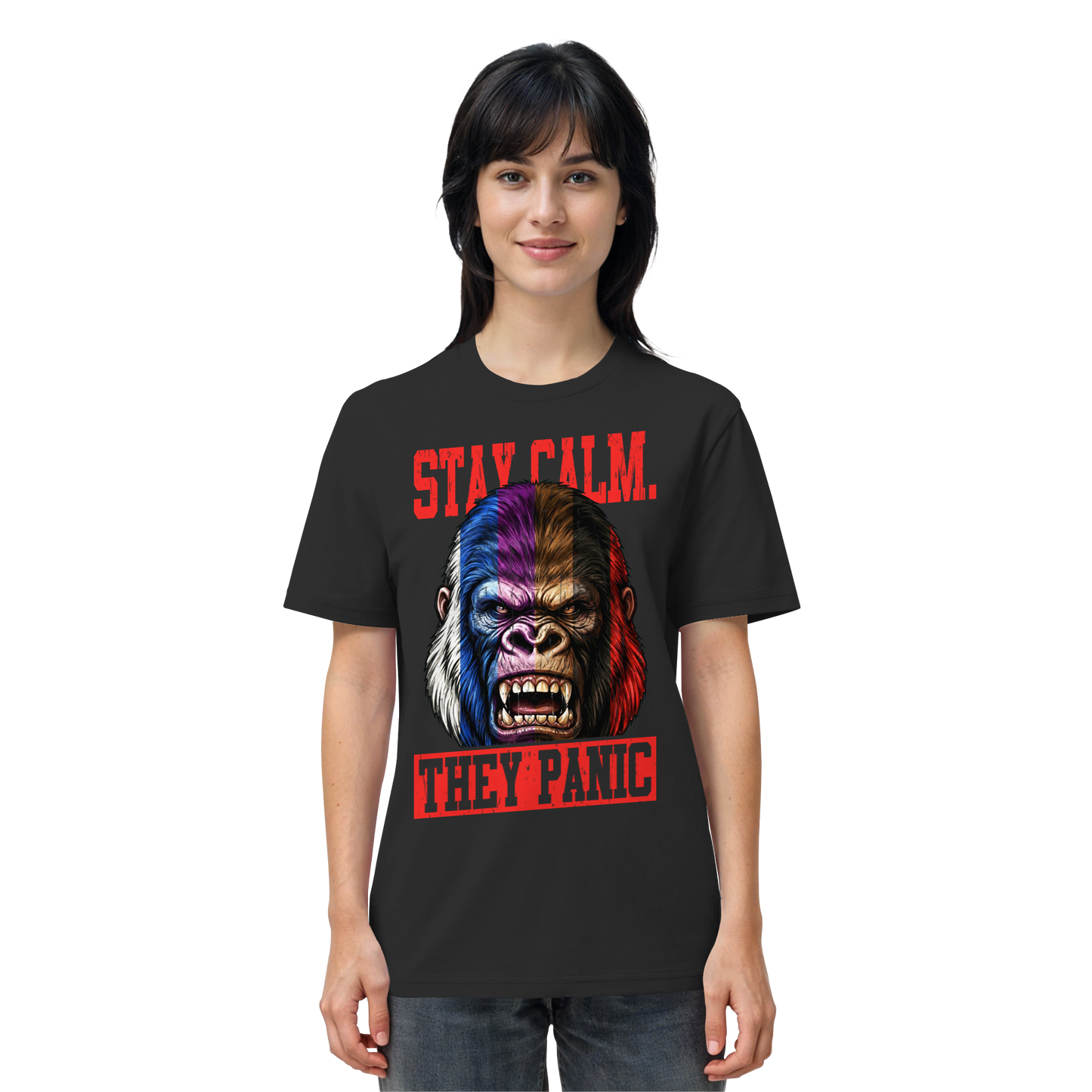 STAY CALM - THEY PANIC - GORILLA - Organic Shirt