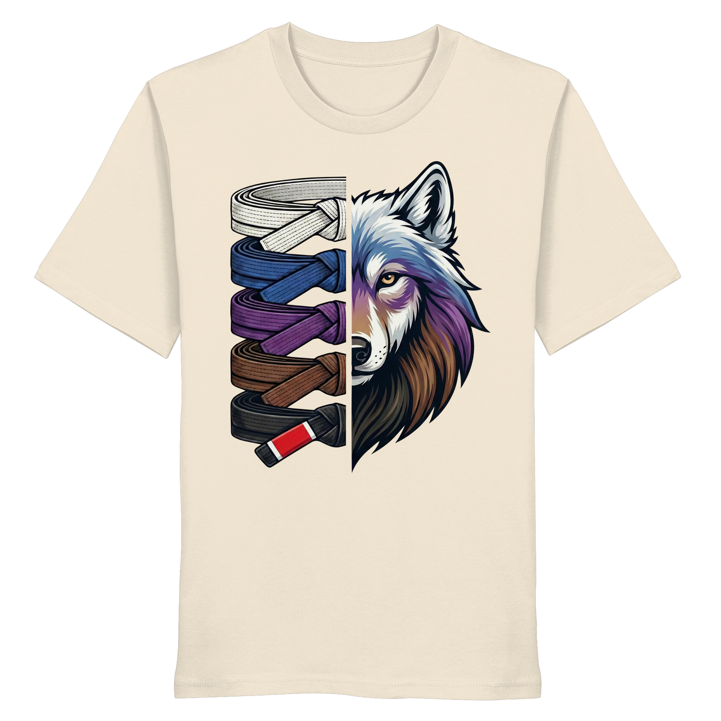 BJJ Wolf Belt Stack  - Organic Shirt
