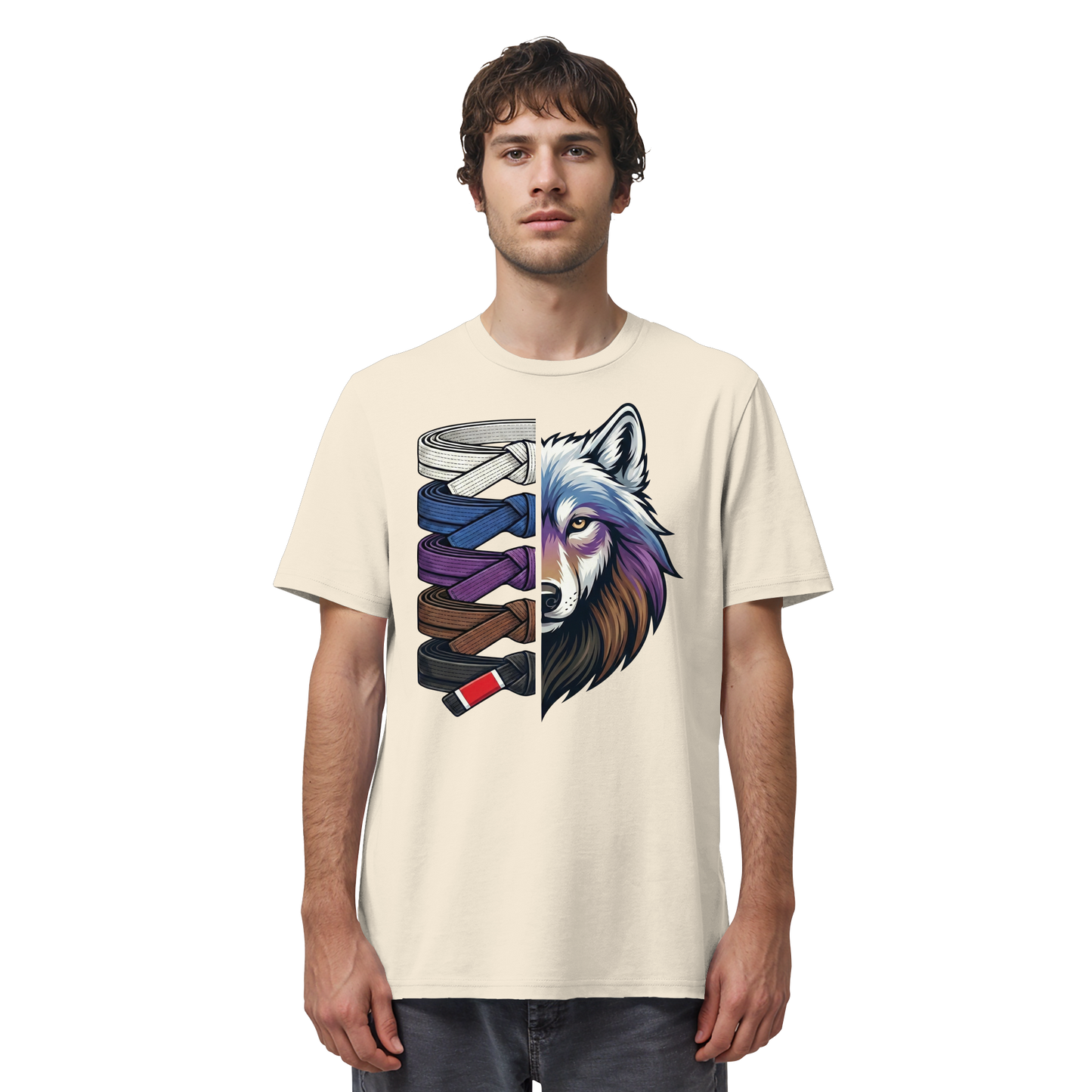 BJJ Wolf Belt Stack  - Organic Shirt