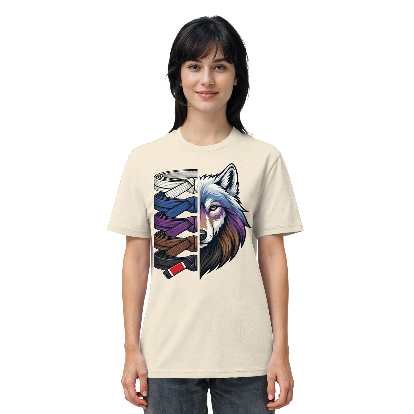 BJJ Wolf Belt Stack  - Organic Shirt
