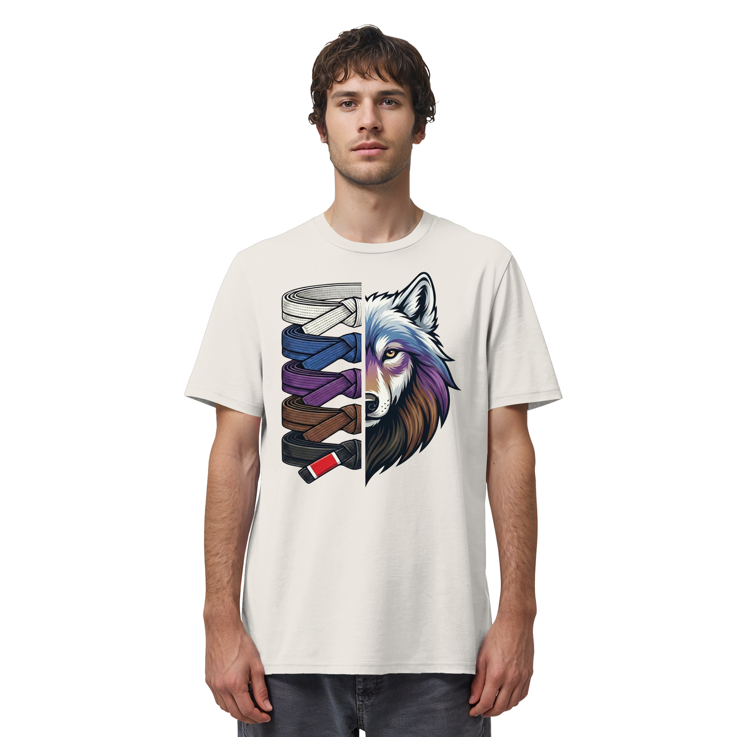 BJJ Wolf Belt Stack  - Organic Shirt