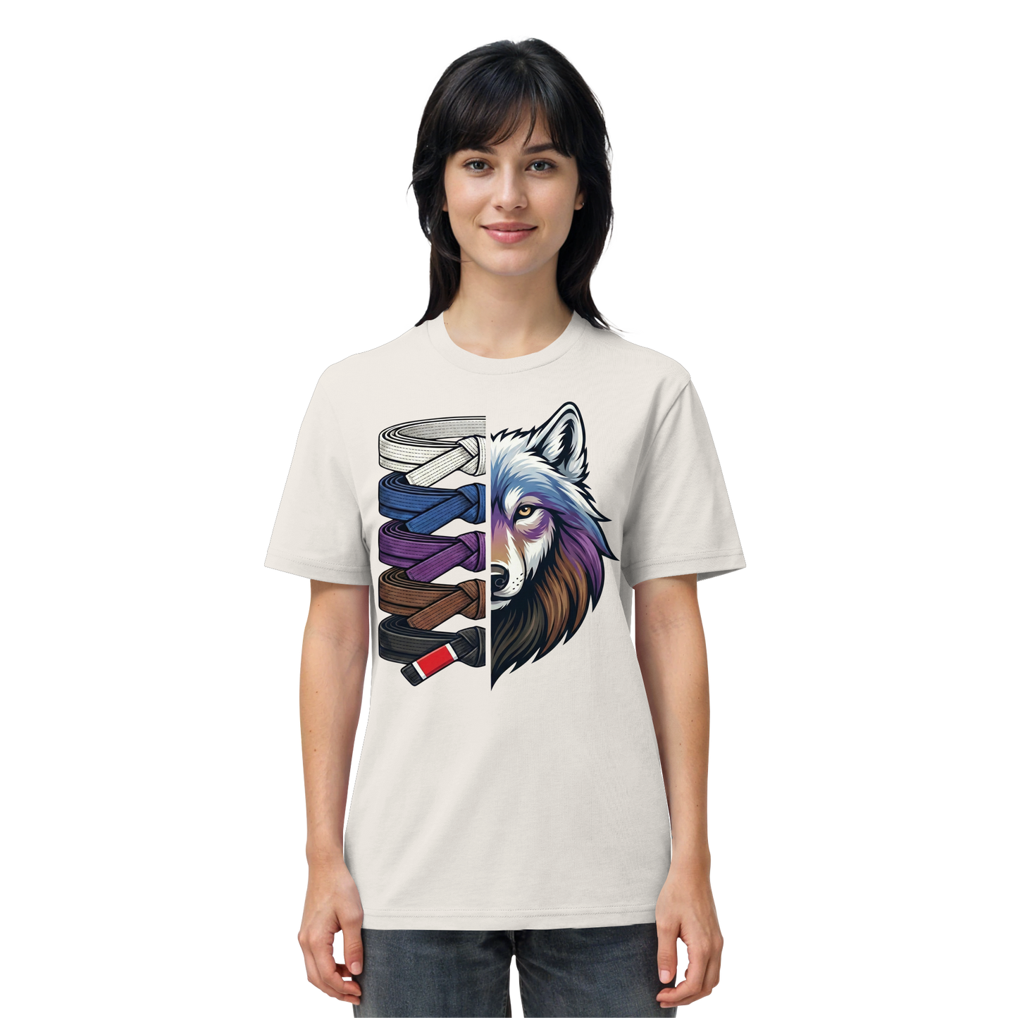 BJJ Wolf Belt Stack  - Organic Shirt