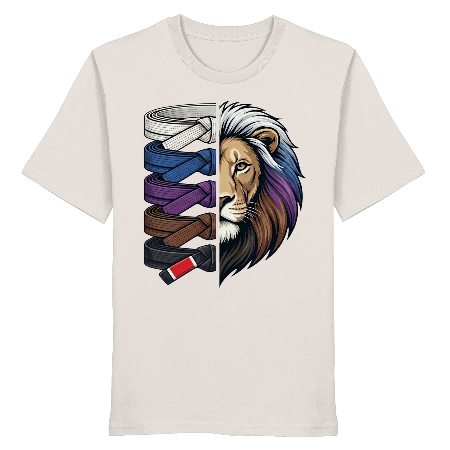 BJJ Lion Belt Stack - Organic Shirt
