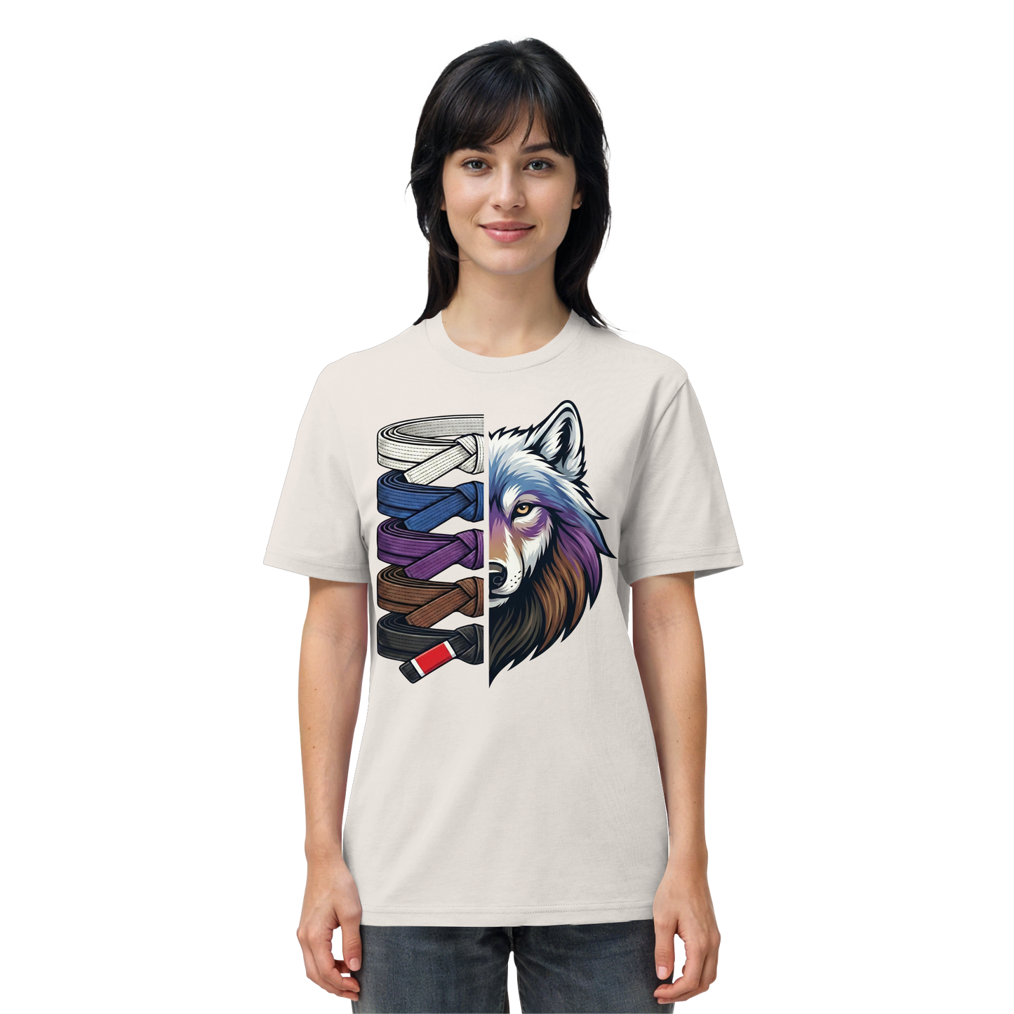 BJJ Wolf Belt Stack  - Organic Shirt