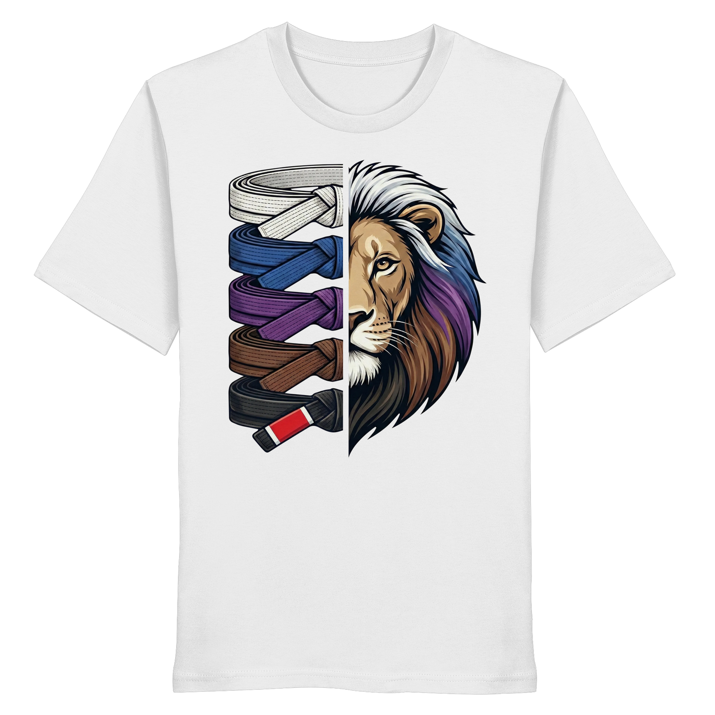 BJJ Lion Belt Stack - Organic Shirt