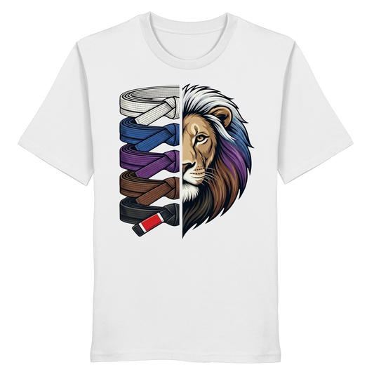 BJJ Lion Belt Stack - Organic Shirt