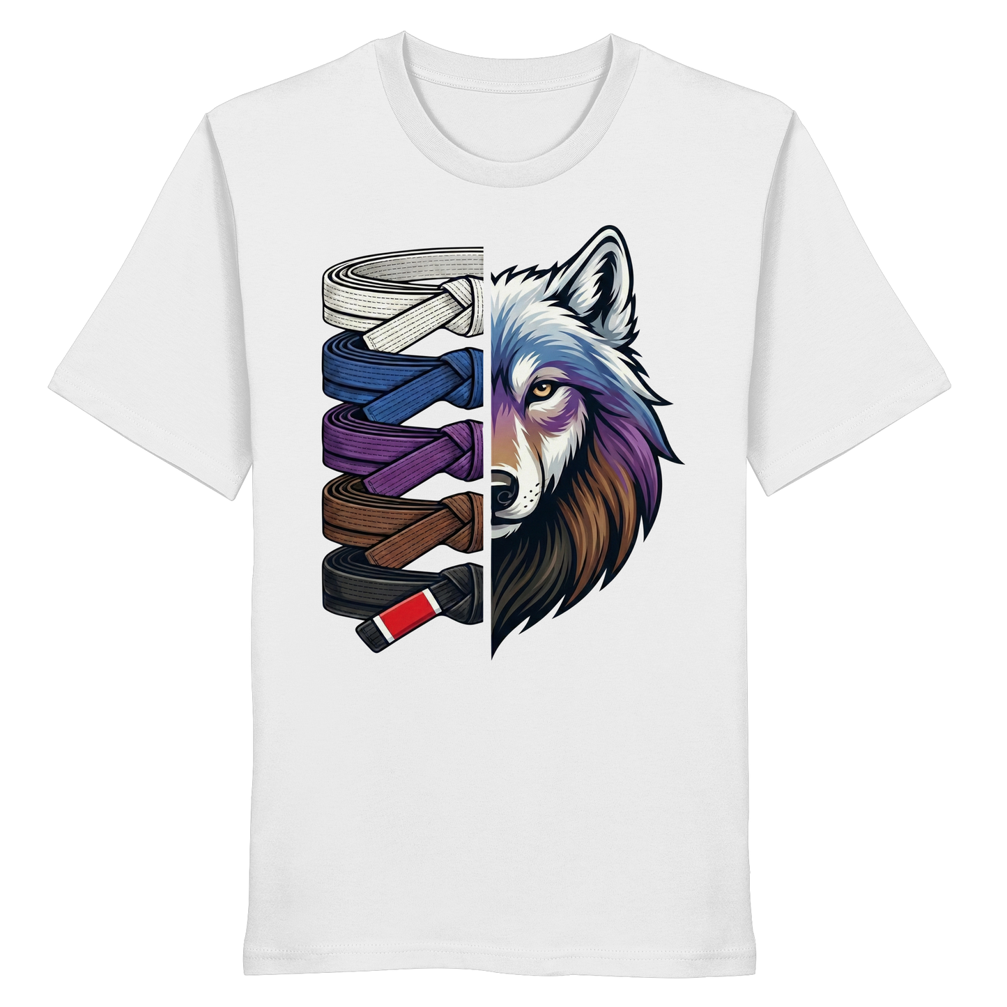 BJJ Wolf Belt Stack  - Organic Shirt