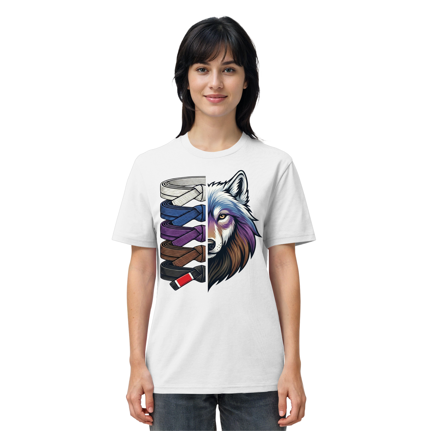 BJJ Wolf Belt Stack  - Organic Shirt