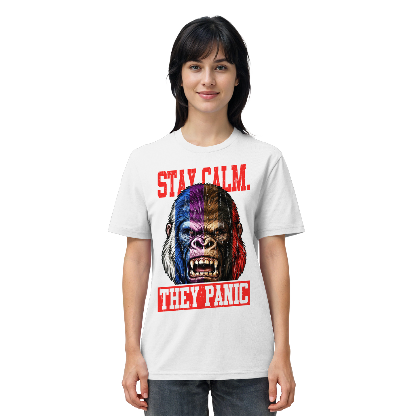 STAY CALM - THEY PANIC - GORILLA - Organic Shirt