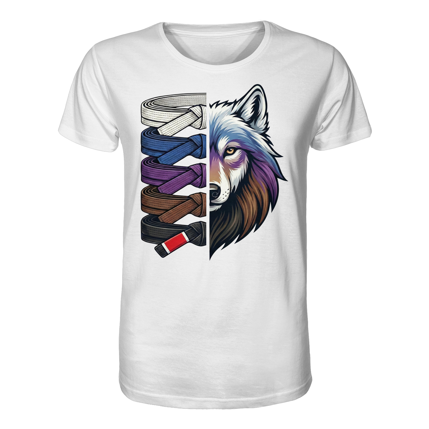 BJJ Wolf Belt Stack  - Organic Shirt
